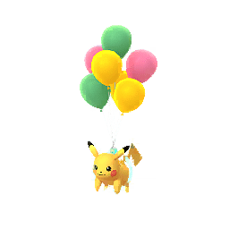 Shiny Pikachu (flying) (green)