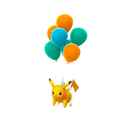 Shiny Pikachu (flying orange)